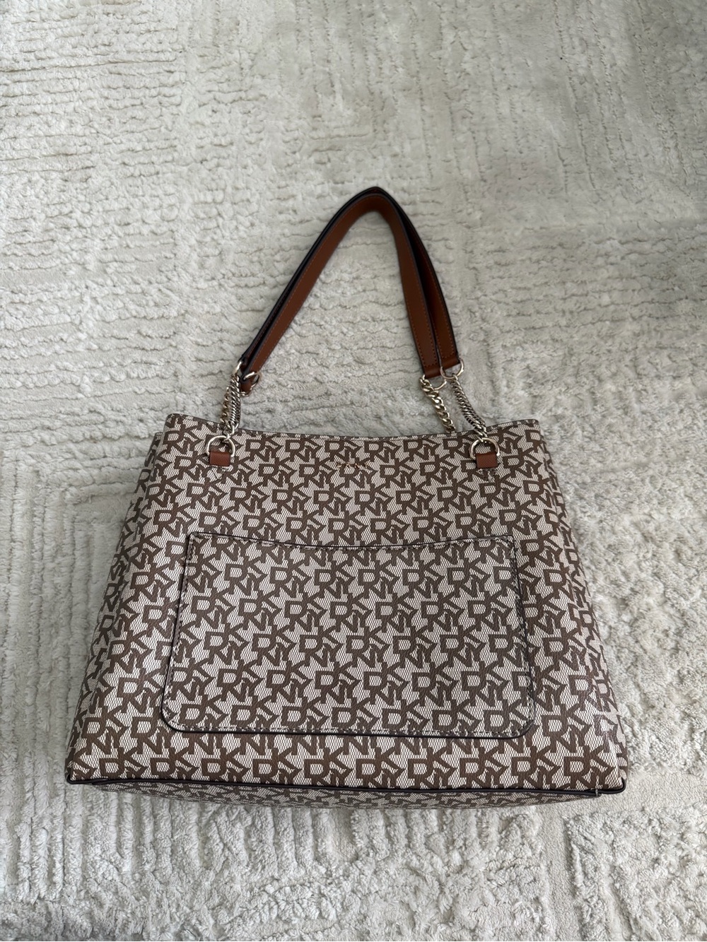 DKNY Brown Monogram Shoulder Bag